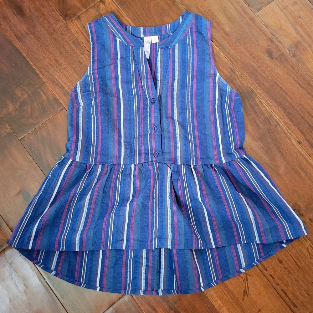 Francescas Alya Striped Peplum Tank